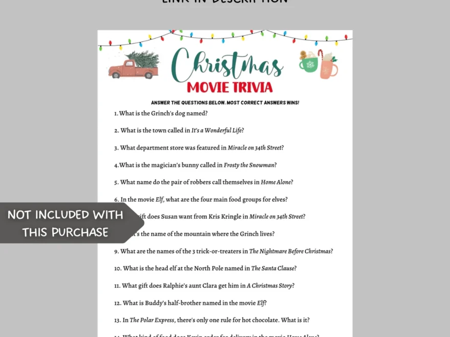 Christmas Trivia Game Printable Scribbled LLC