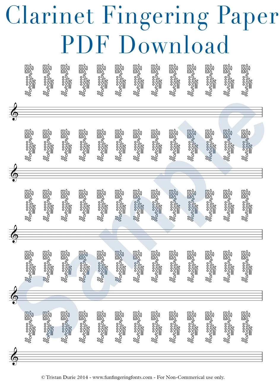 Clarinet Finger Chart For Beginners Printable