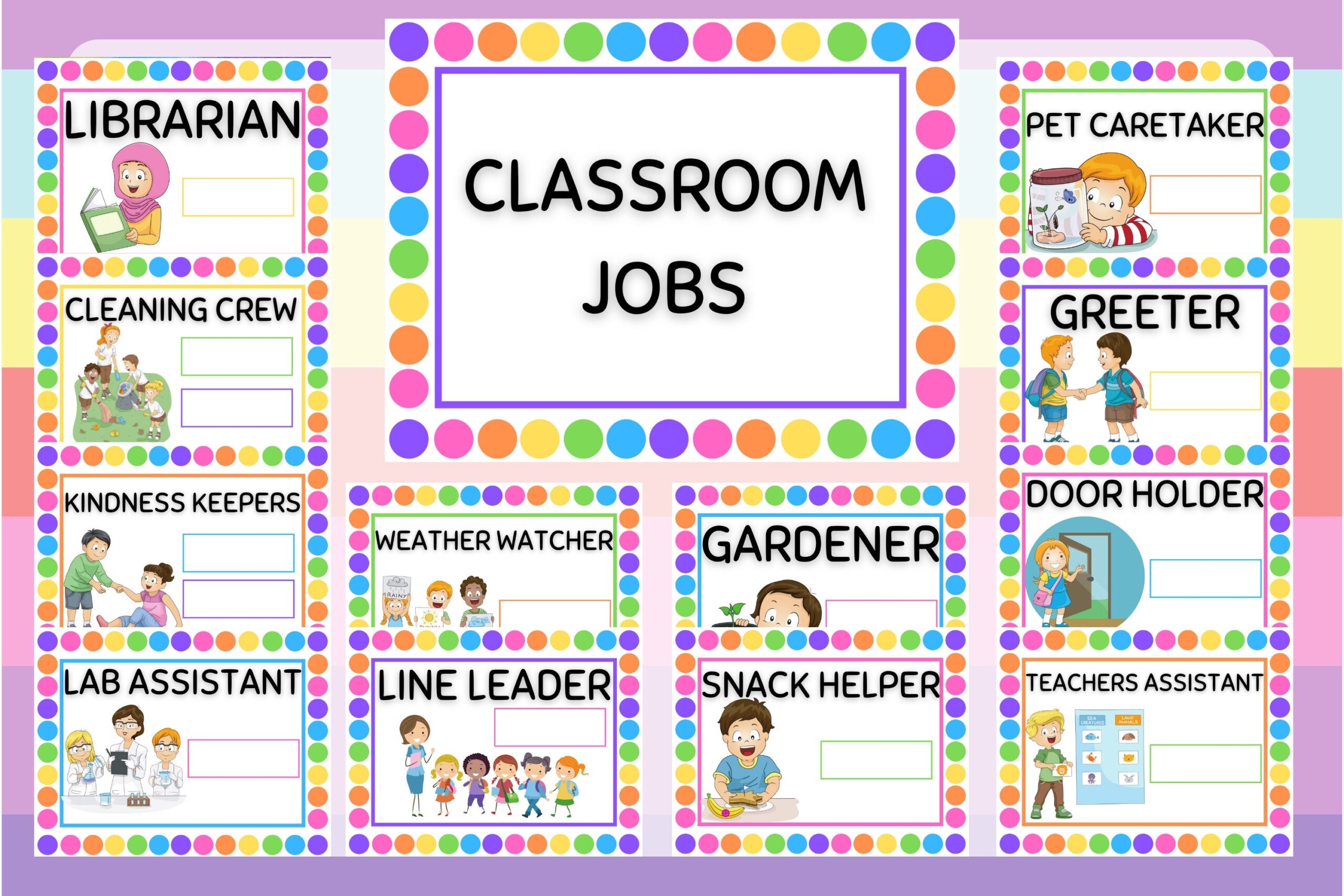 Classroom Jobs Printable Sign