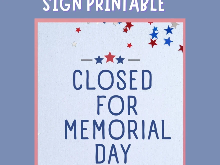 Closed For Memorial Day Printable Sign Instant Download Business Closure Sign Memorial Day Decor Memorial Day Closed Sign Etsy