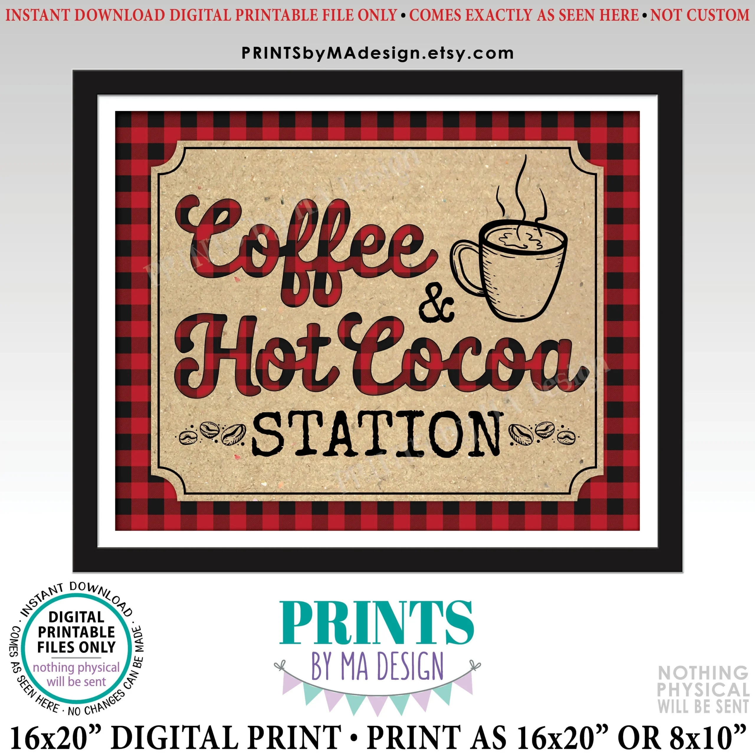 Coffee And Hot Cocoa Printable Sign