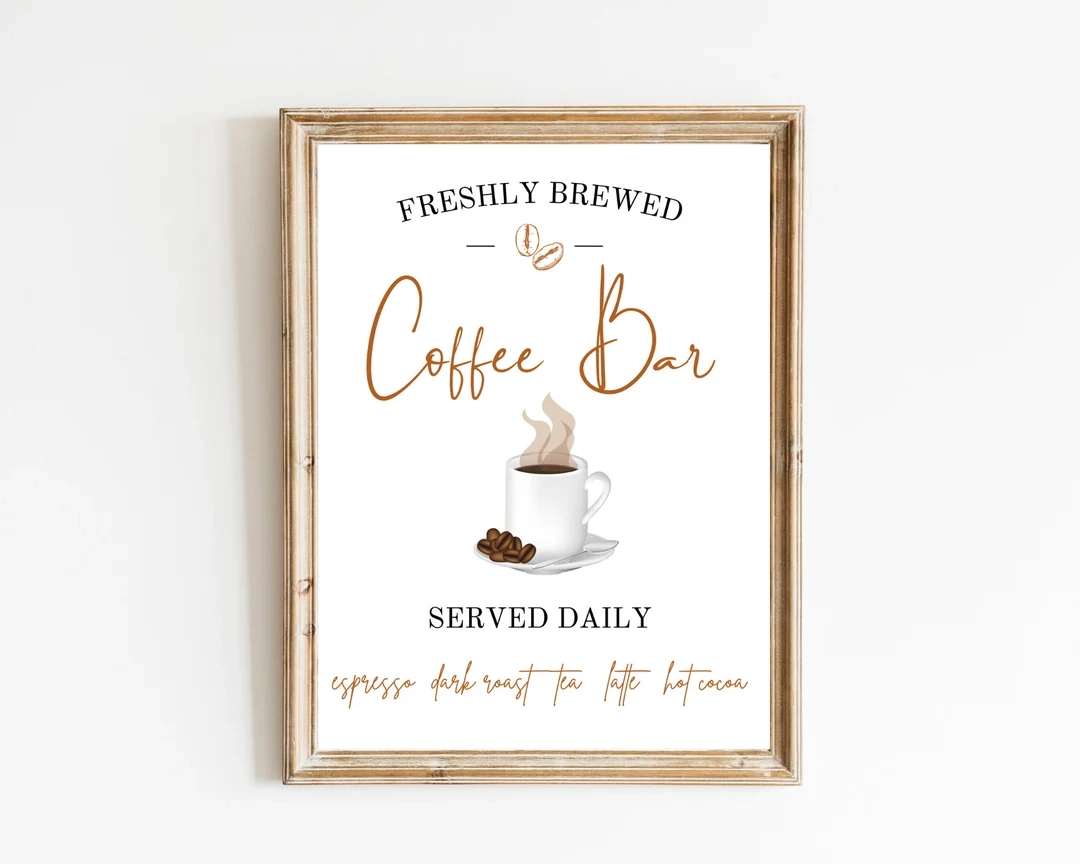 Coffee Bar Printable Sign Digital Download Print Farmhouse Printable Etsy