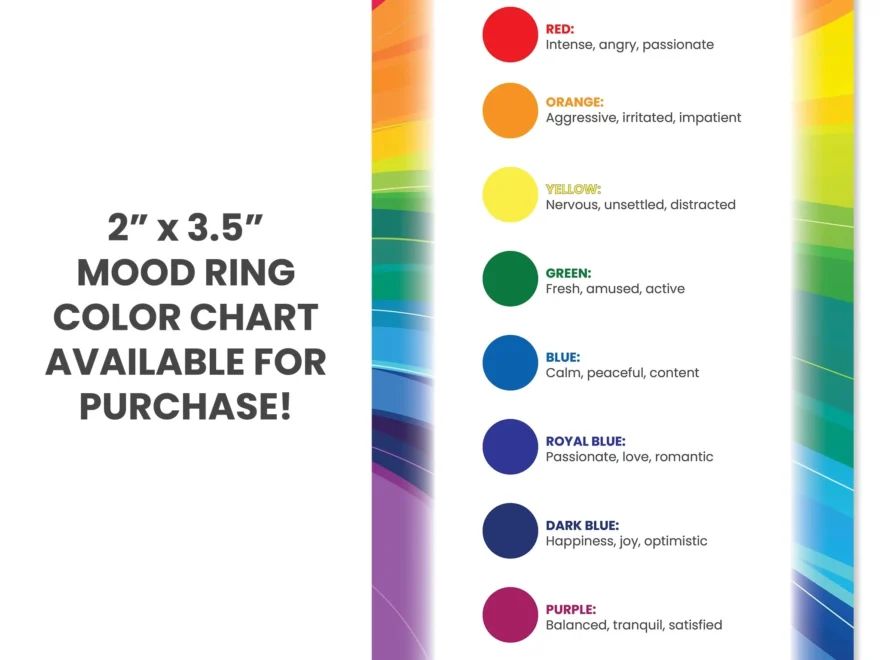 Color Meanings Real Mood Ring Chart Mood Ring Chart Mood Chart Printable Mood Jewelry Chart