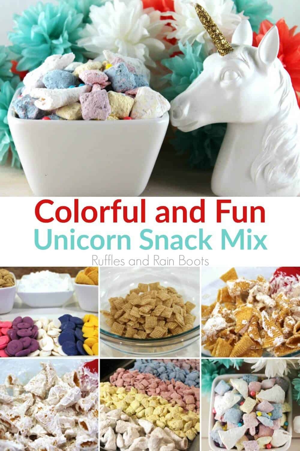 Colorful Unicorn Muddy Buddy Recipe Colorful Unicorn Muddy Buddy Recipe