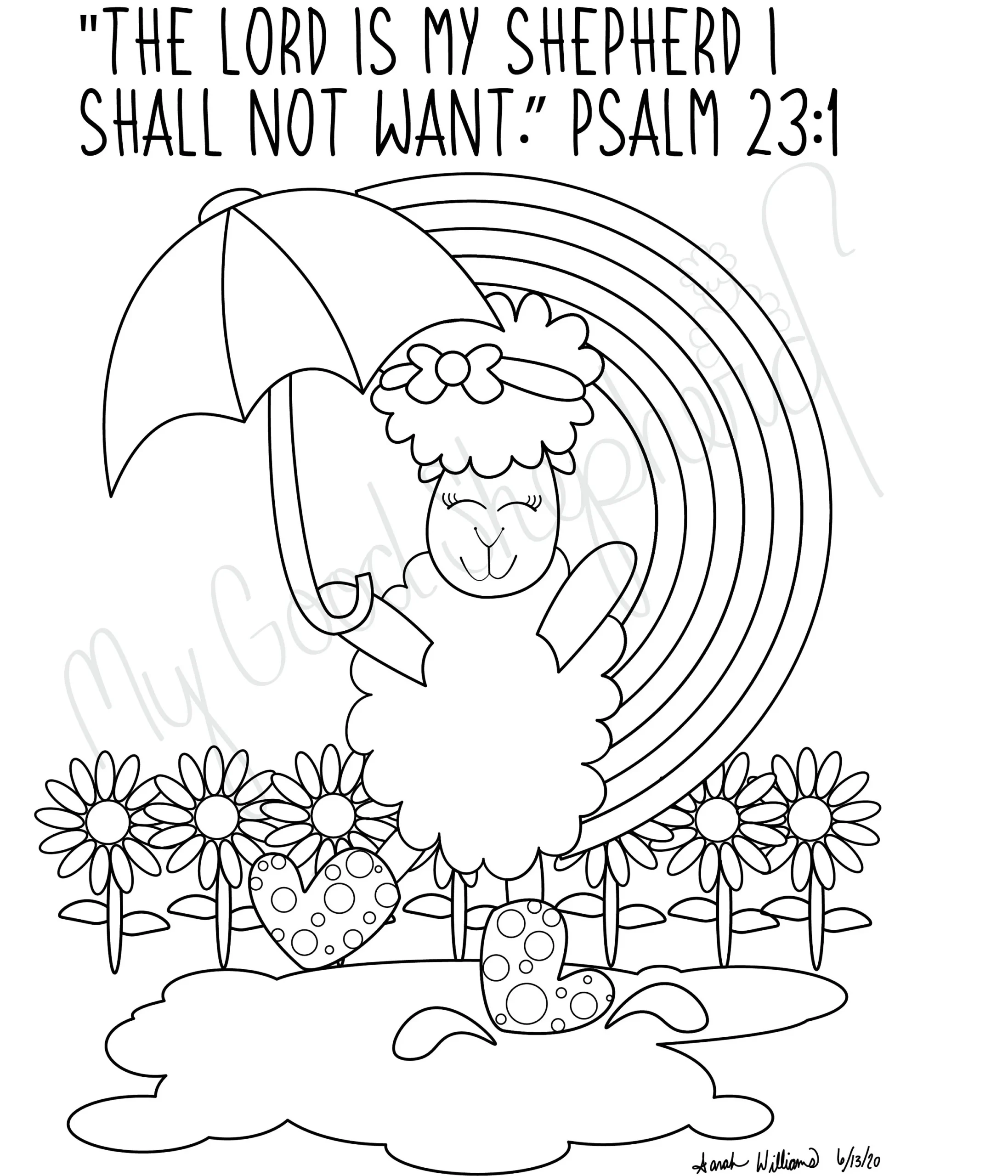 Psalm 23 Coloring Sheets Printable