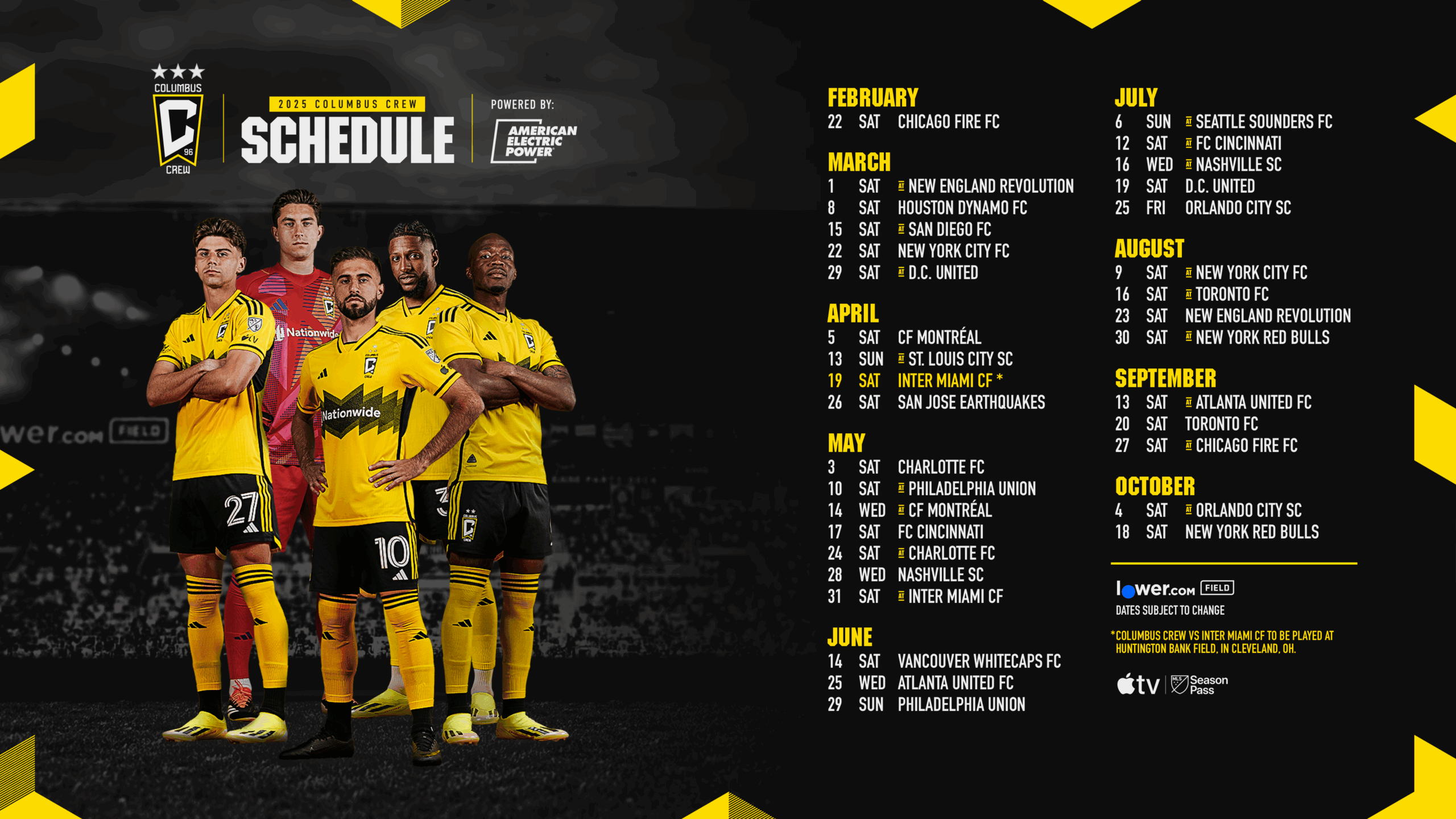 Printable Crew Schedule 2026