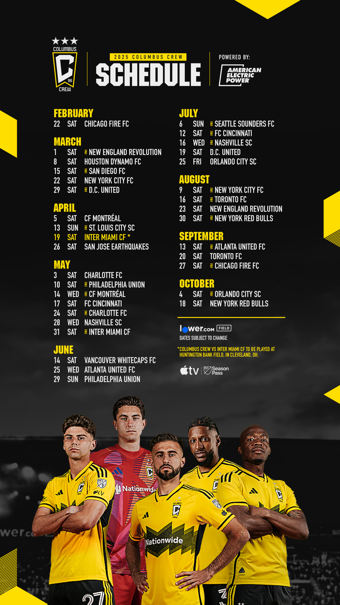 Columbus Crew Schedule