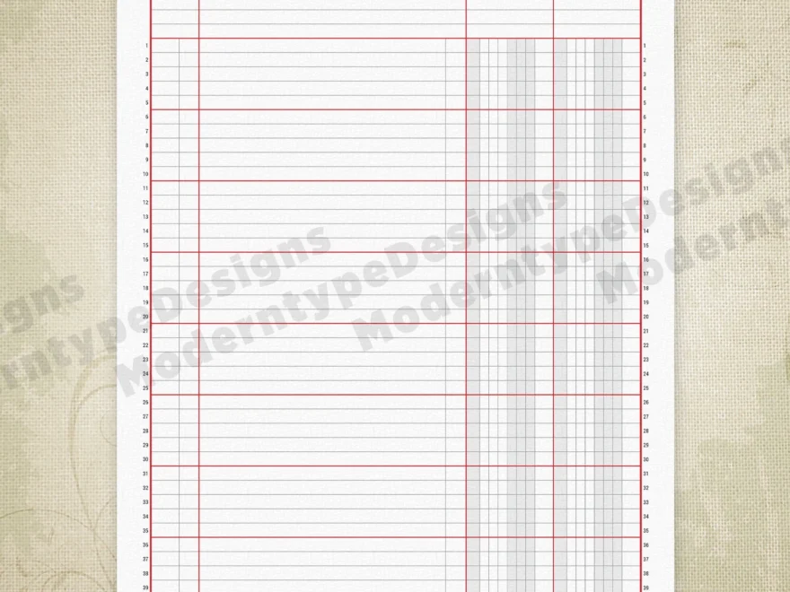 Columnar Worksheet Printable 2 Columns