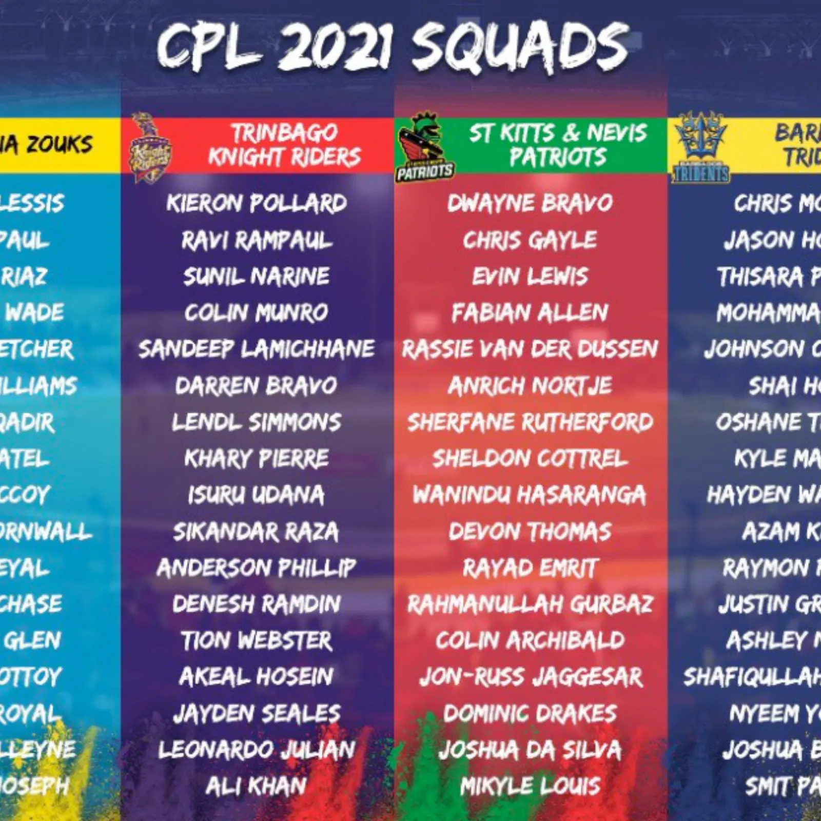 Cpl T20 2026 Printable Schedule