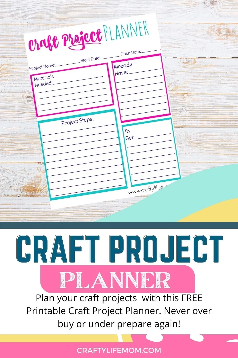 Craft Project Planner Printable To Plan Your Craft Projects Craft Project Planner Printable To Plan Your Craft Projects