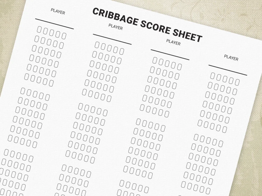 Cribbage Score Sheet Printable Form