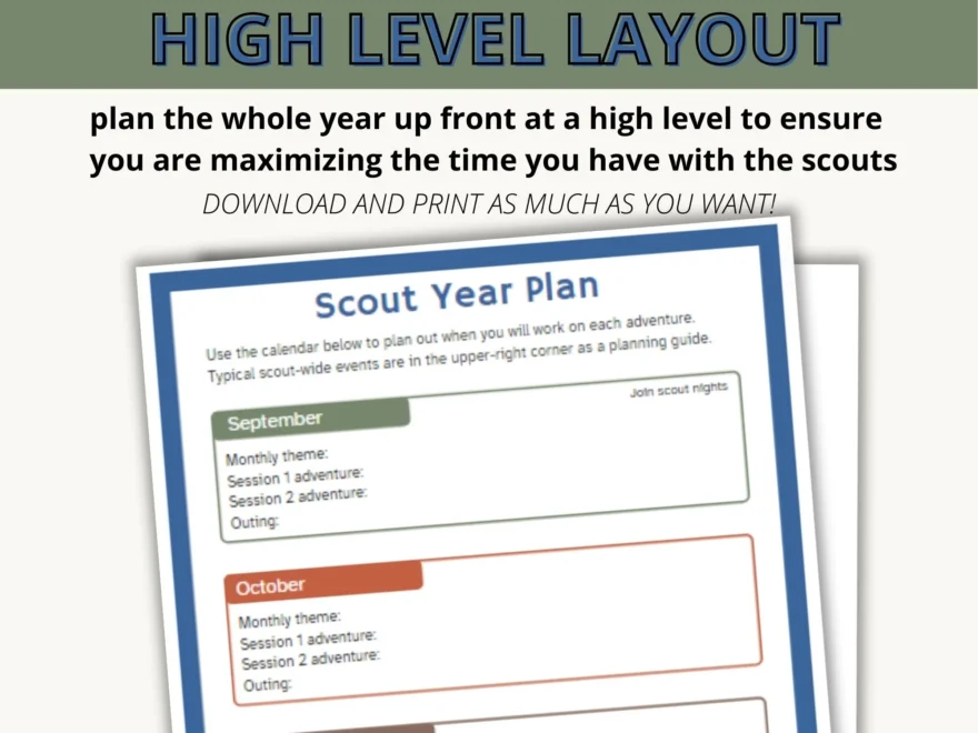 Cub Scout Den Meeting Planner Leader Agenda printable PDF Etsy