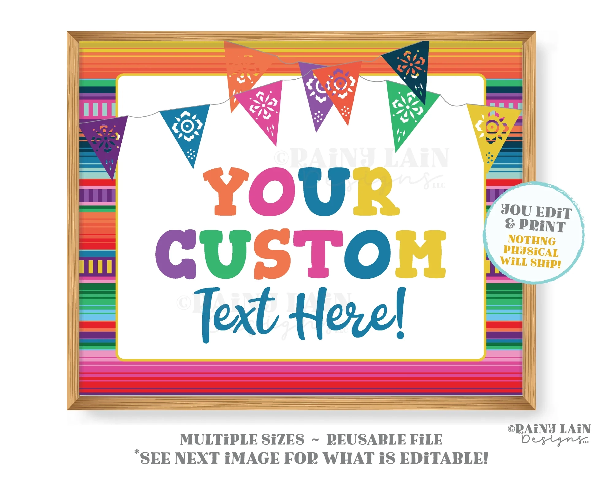 Custom Fiesta Sign Editable Serape Decorations Theme Welcome Fiesta Id Rainy Lain Designs LLC Custom Fiesta Sign Editable Serape Decorations Theme Welcome Fiesta Id Rainy Lain Designs LLC