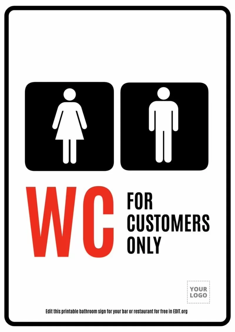 Customizable Customers Only Restroom Signs Customizable Customers Only Restroom Signs