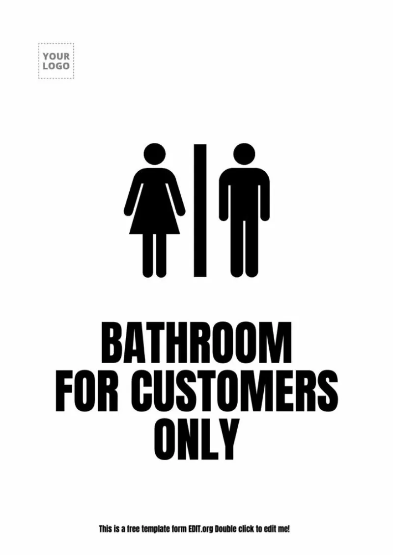 Customizable Customers Only Restroom Signs Customizable Customers Only Restroom Signs