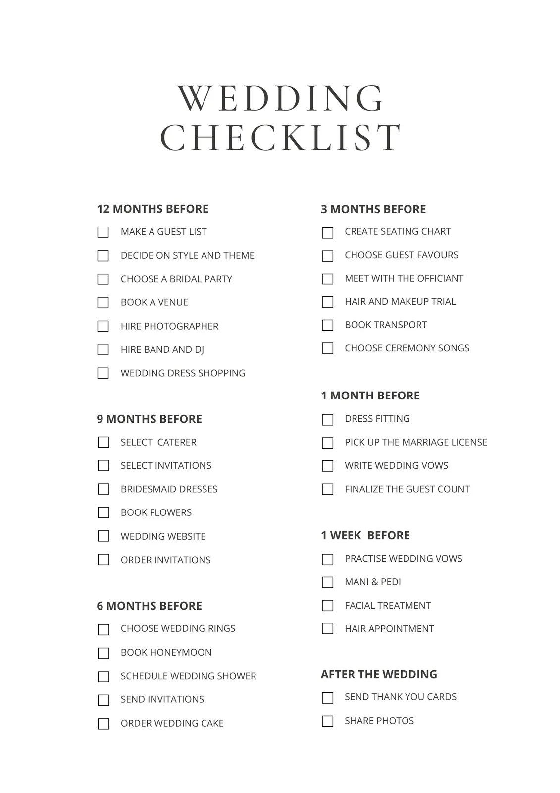 Printable Wedding To Do List Template Printable Wedding To Do List Template