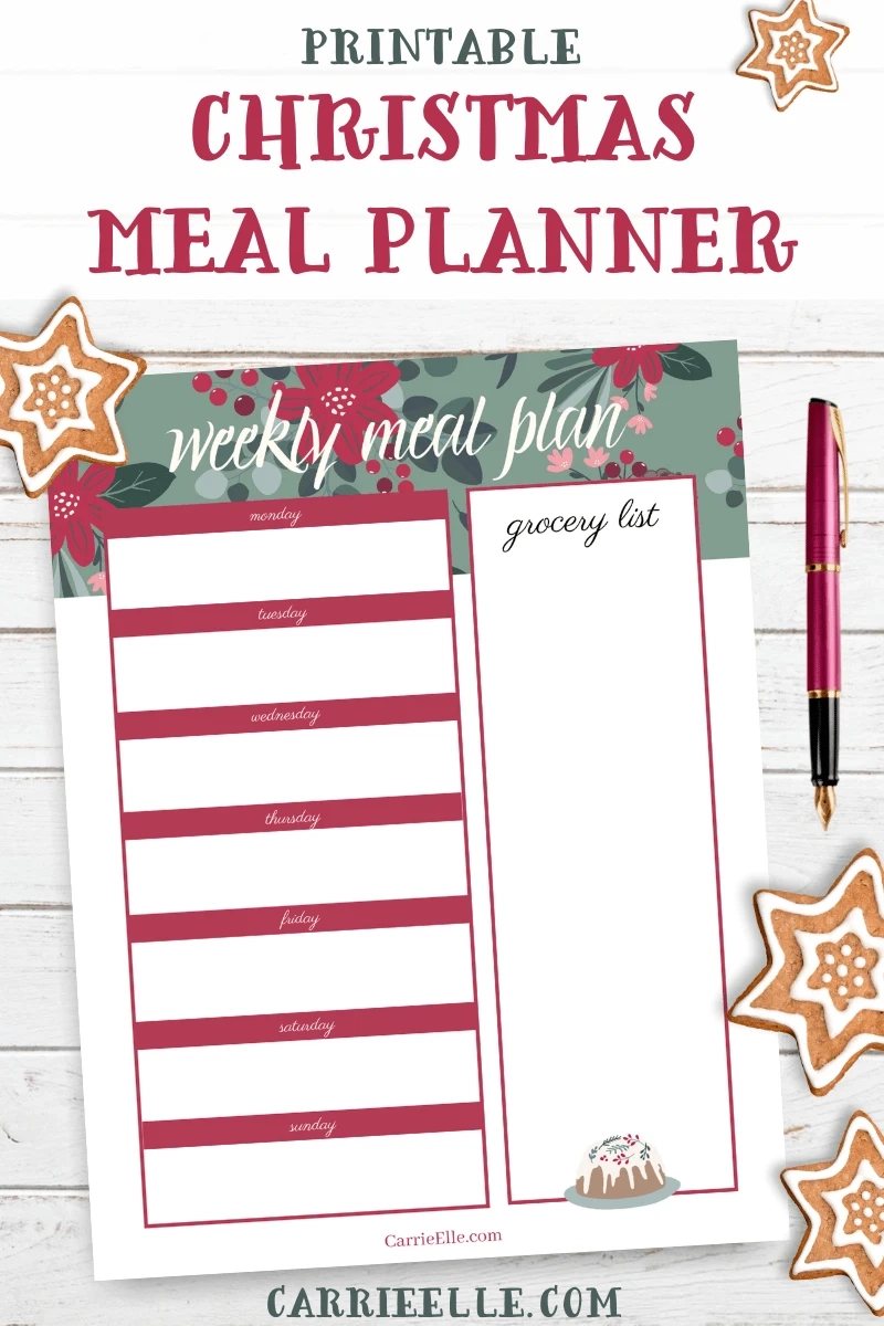 Cute And Simple Printable Christmas Meal Planner Carrie Elle Cute And Simple Printable Christmas Meal Planner Carrie Elle