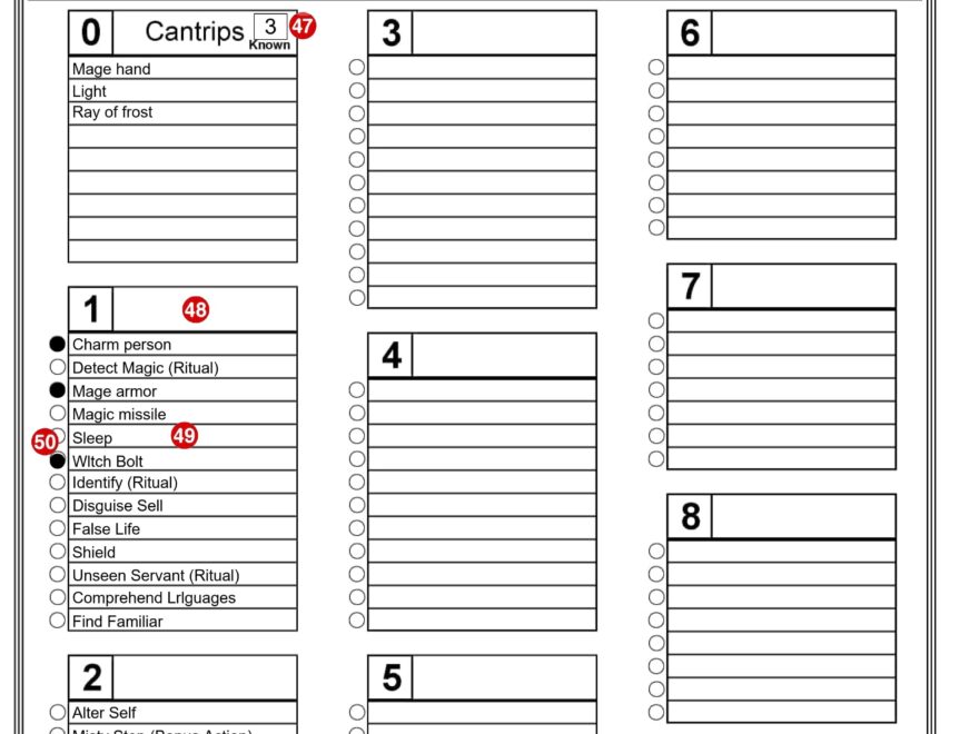 D D 5E 2014 Character Sheet Fillable And Auto Calculating Dungeon Master Assistance
