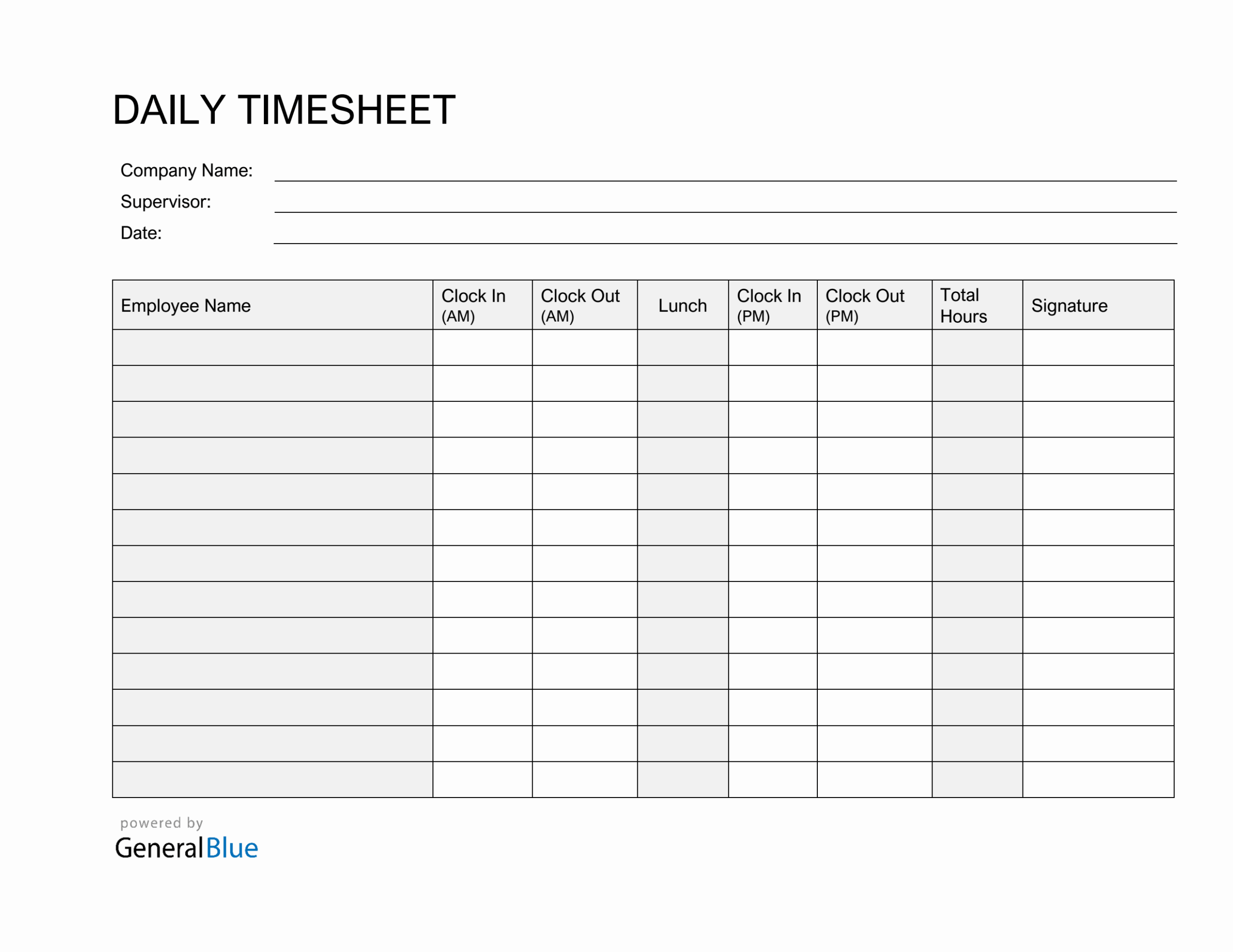 Daily Clock In Clock Out Sheet In PDF Daily Clock In Clock Out Sheet In PDF