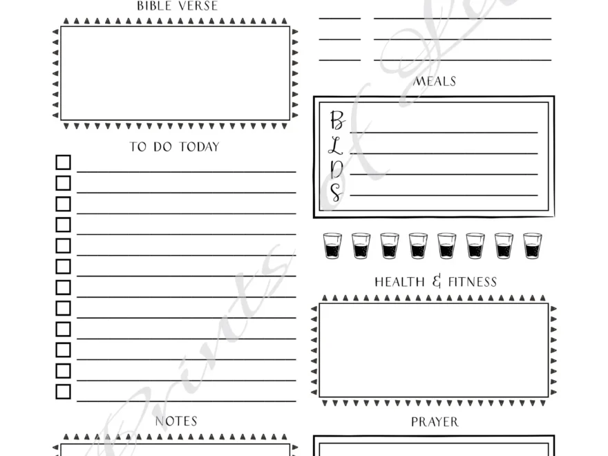Daily Plan PDF Printable Instant Download Christian Day Planner With Scripture And Prayer Worksheet Calendar Notebook Bible Verse Etsy