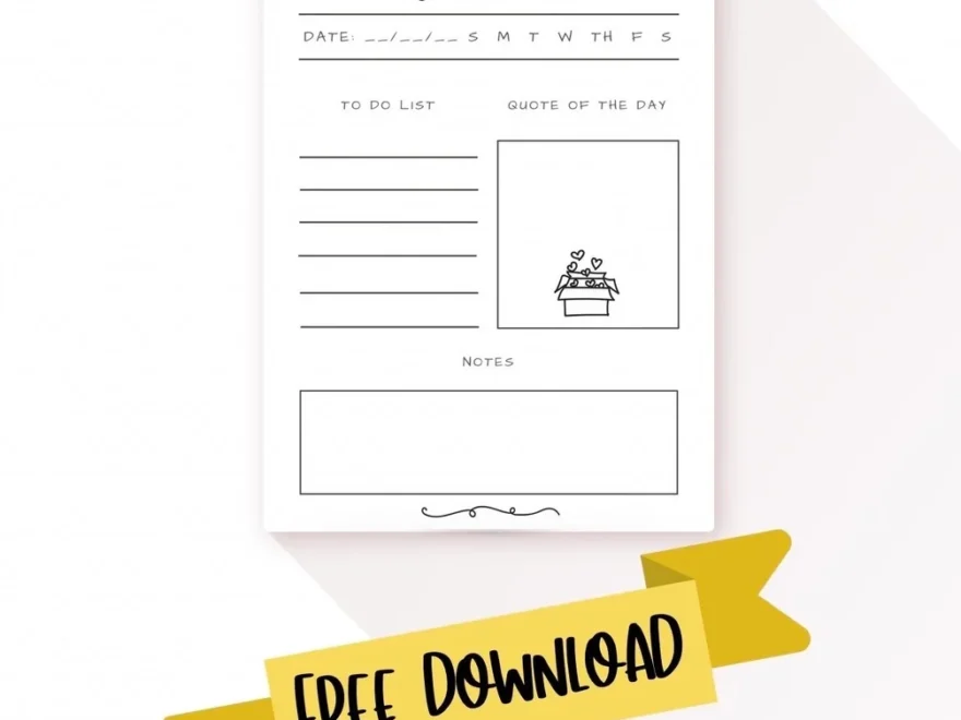 Daily Planner 2020 Daily Planner Printable Download A Printable Daily Planner Printable Black White