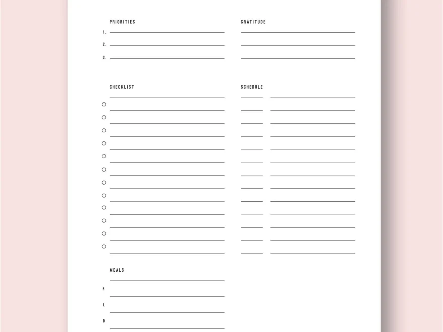 Daily Planner Printable A4 Letter Size Schedule digital Download Etsy