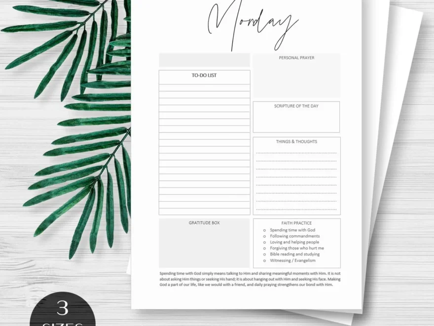 Daily Planner Spiritual Black White