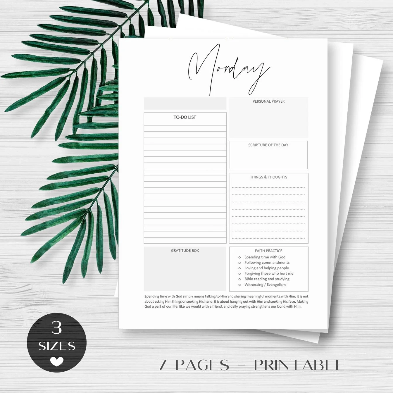 Daily Planner Spiritual Black White