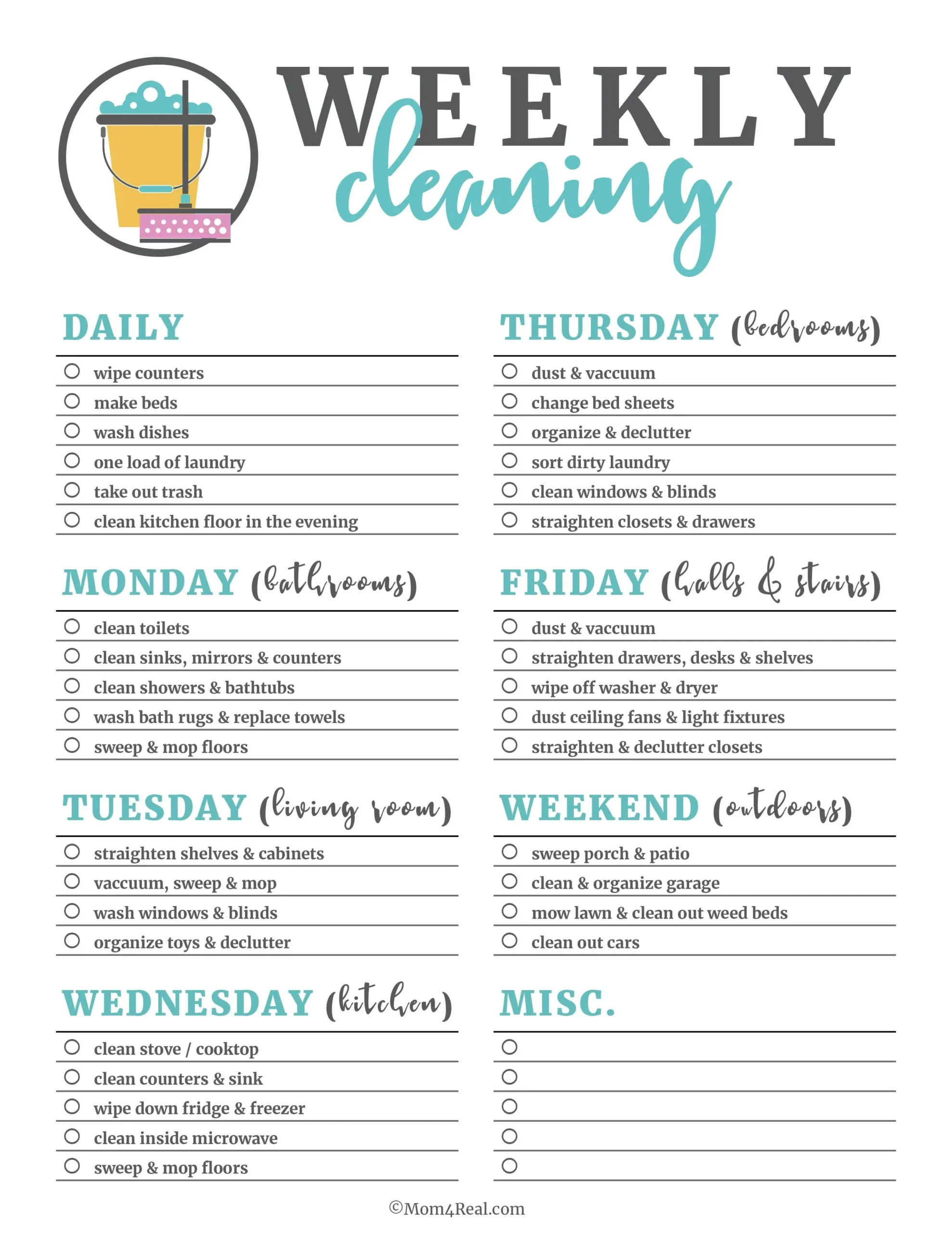 Daily House Cleaning Chart Printable Free Daily House Cleaning Chart Printable Free