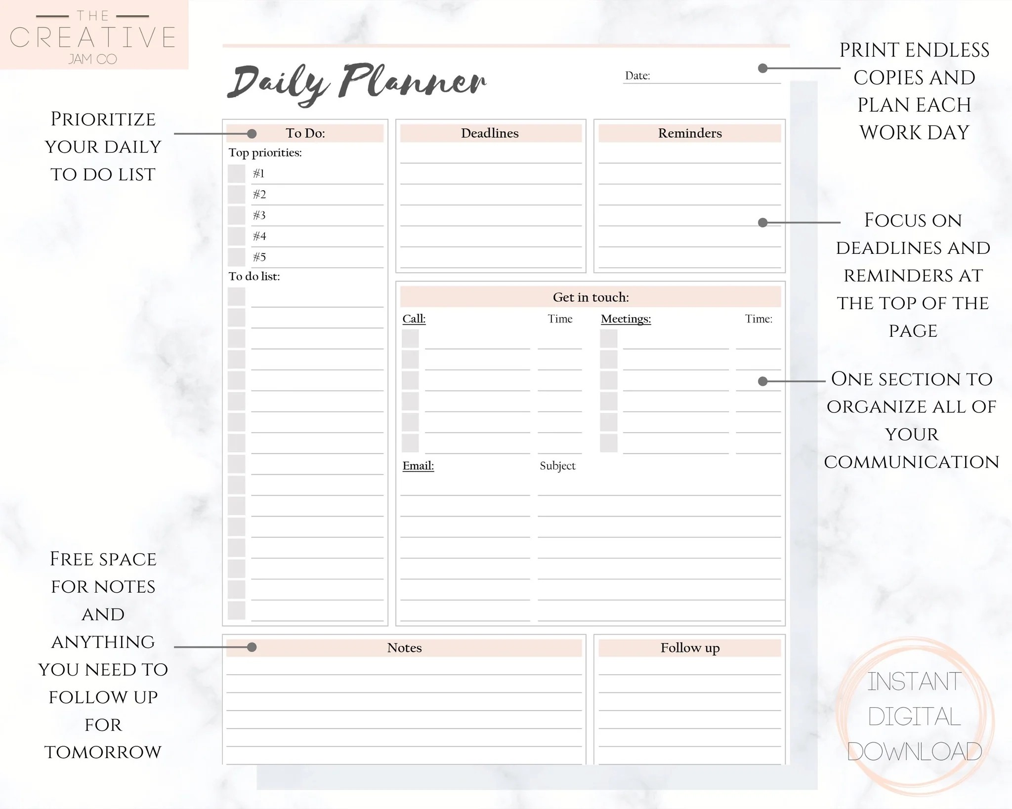 A5 Daily Planner Printable Excel