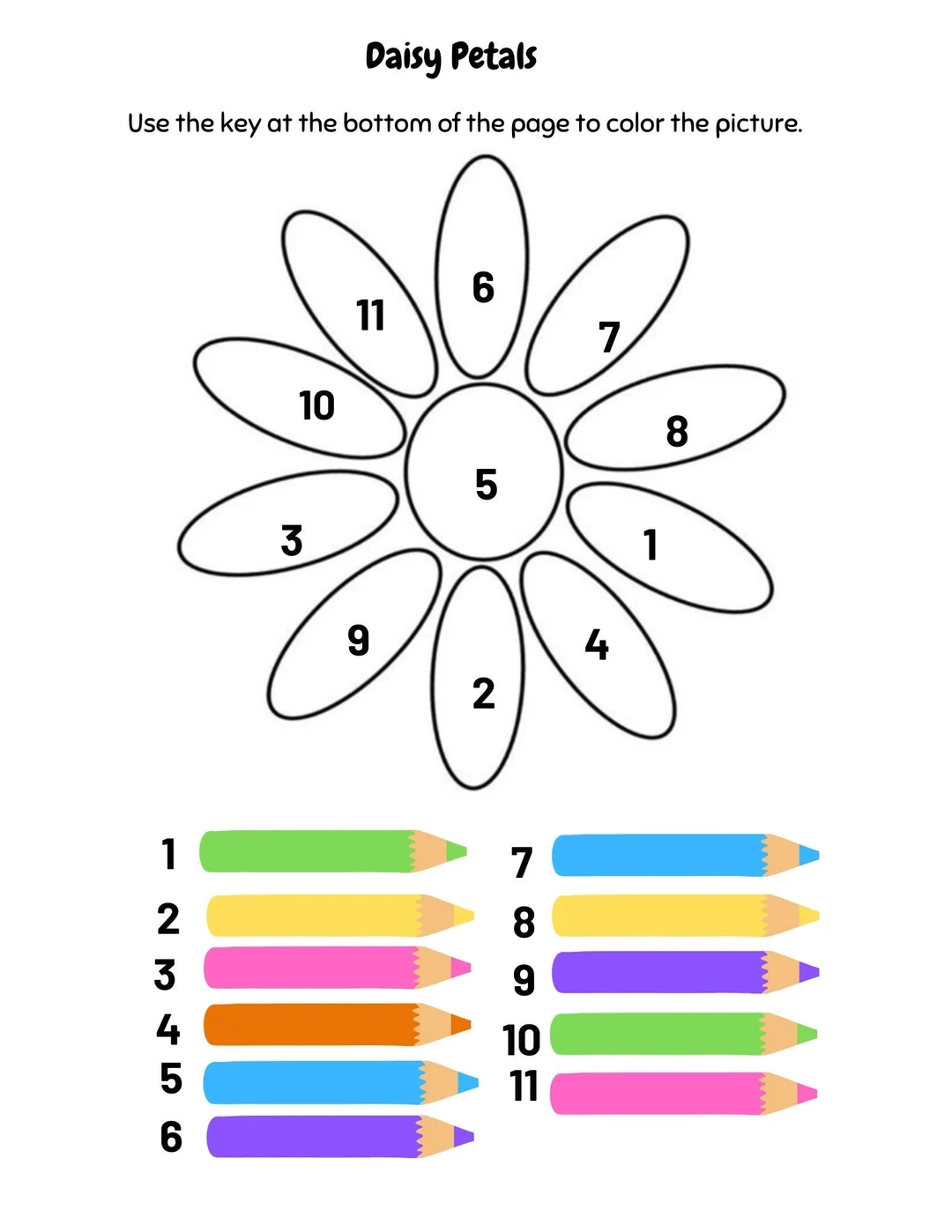 Daisy Petals COLORING Activity Etsy