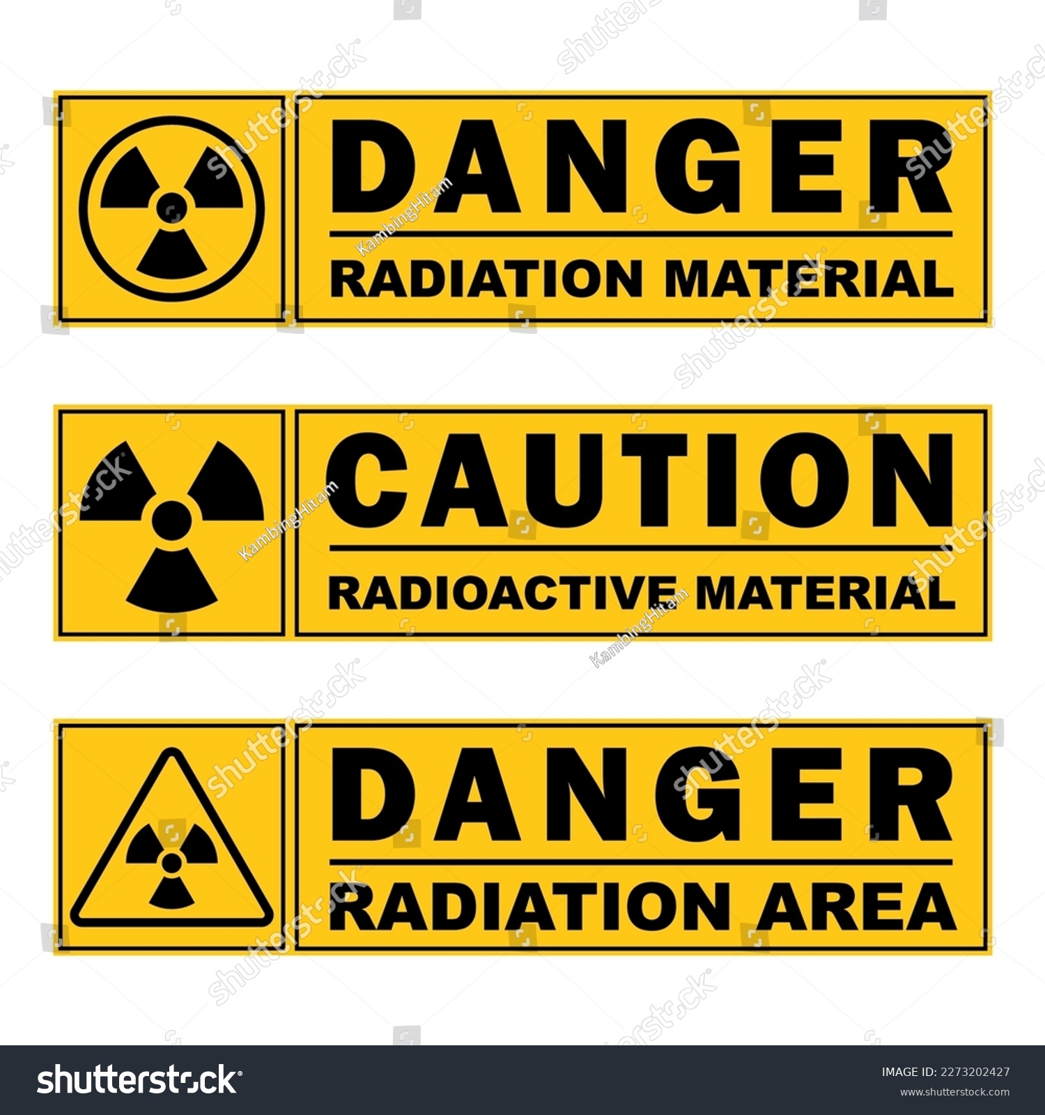 Danger Caution Radioactive Area Radiation Material Stock Vector Royalty Free 2273202427 Shutterstock