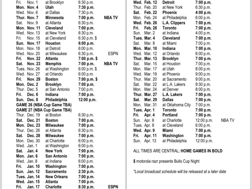 Darnell Mayberry On X Here s The Full Bulls 2024 25 Schedule Https t co rheteYxC96 X