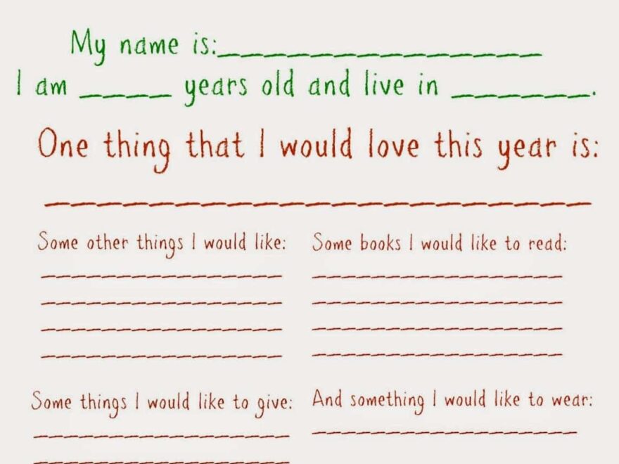 Dear Santa Letter Free Printable Fill In Template