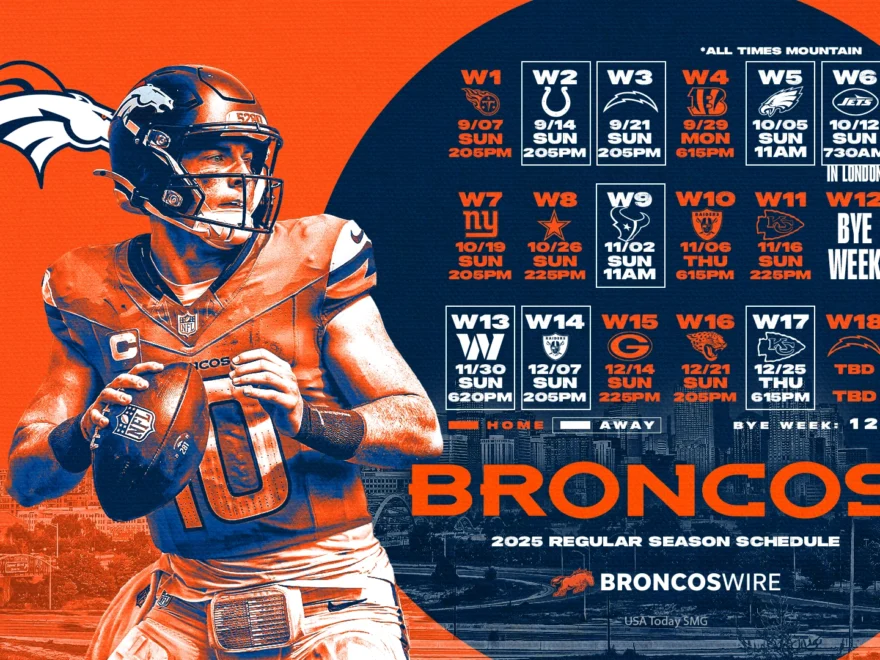 Denver Broncos Schedule Dates Times And TV Channels For 2025