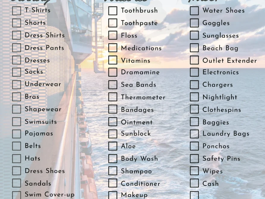 Digital Download Cruise Packing List Printable PDF Letter Size Etsy