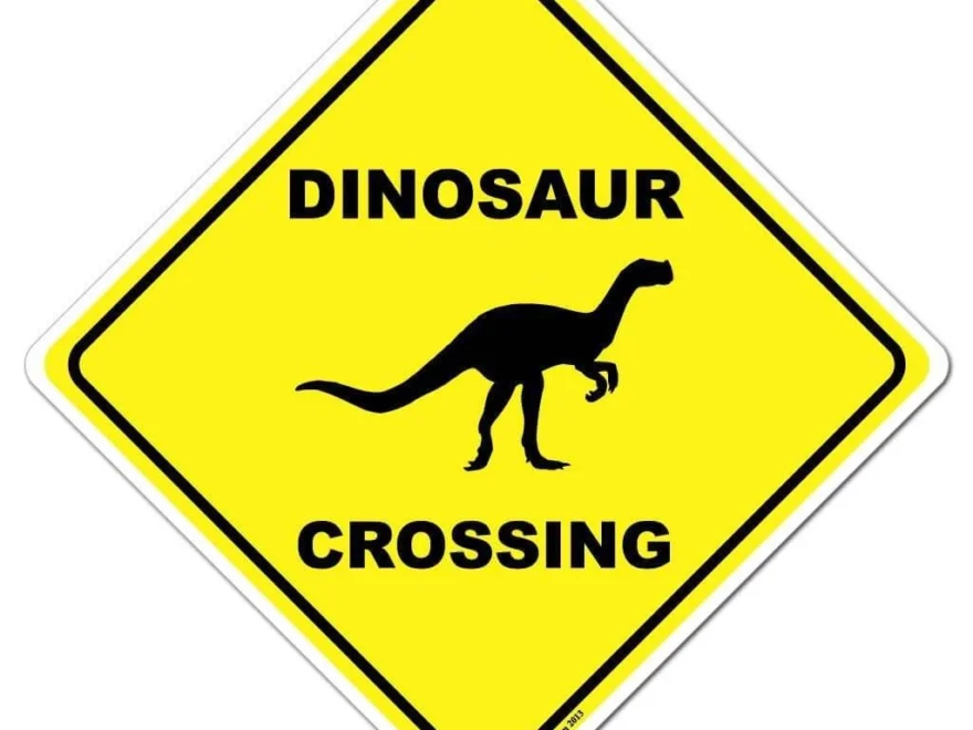 Dinosaur Crossing Sign Or Sticker VictoryStore VictoryStore