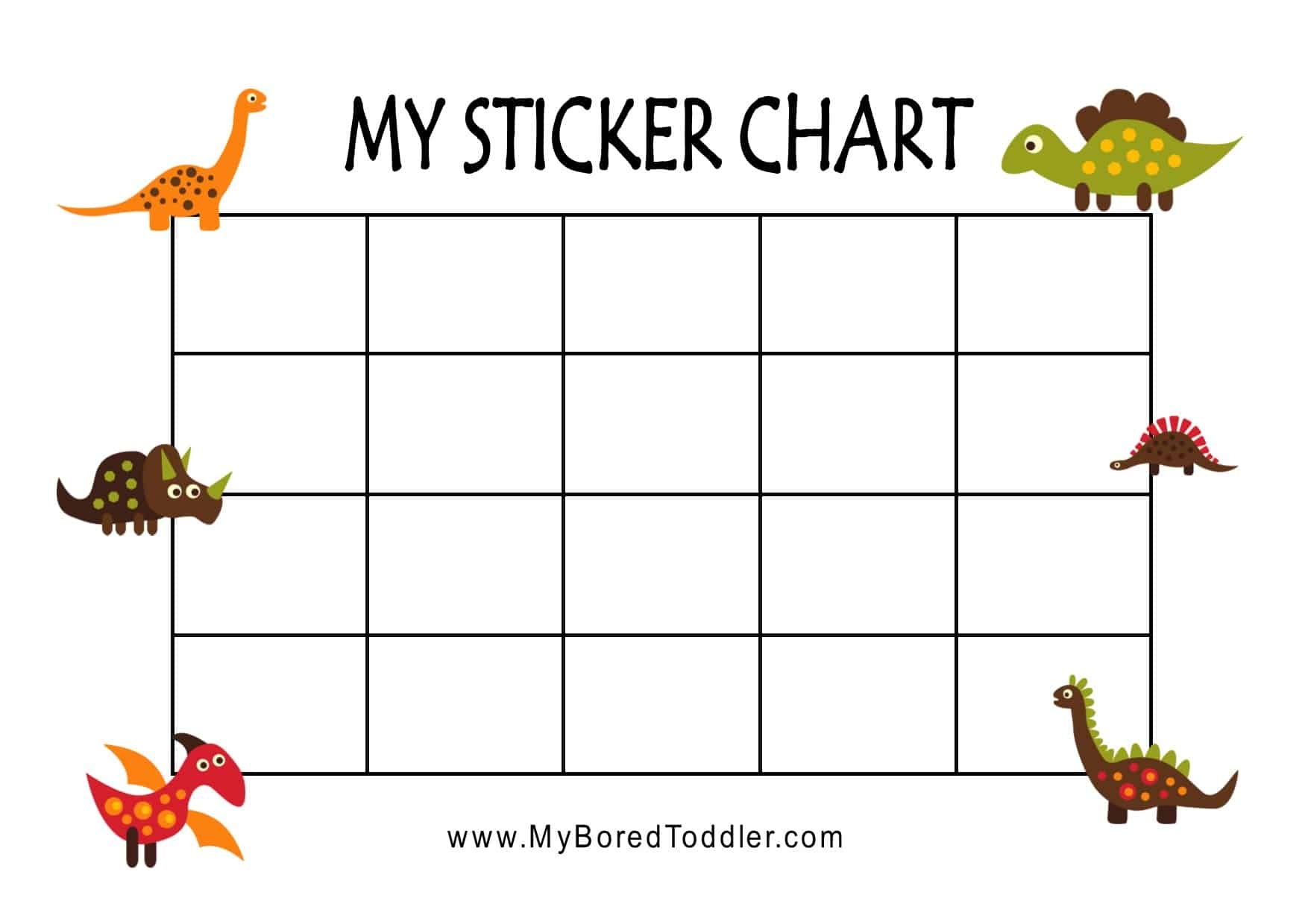 Printable Sticker Chart For Toddler