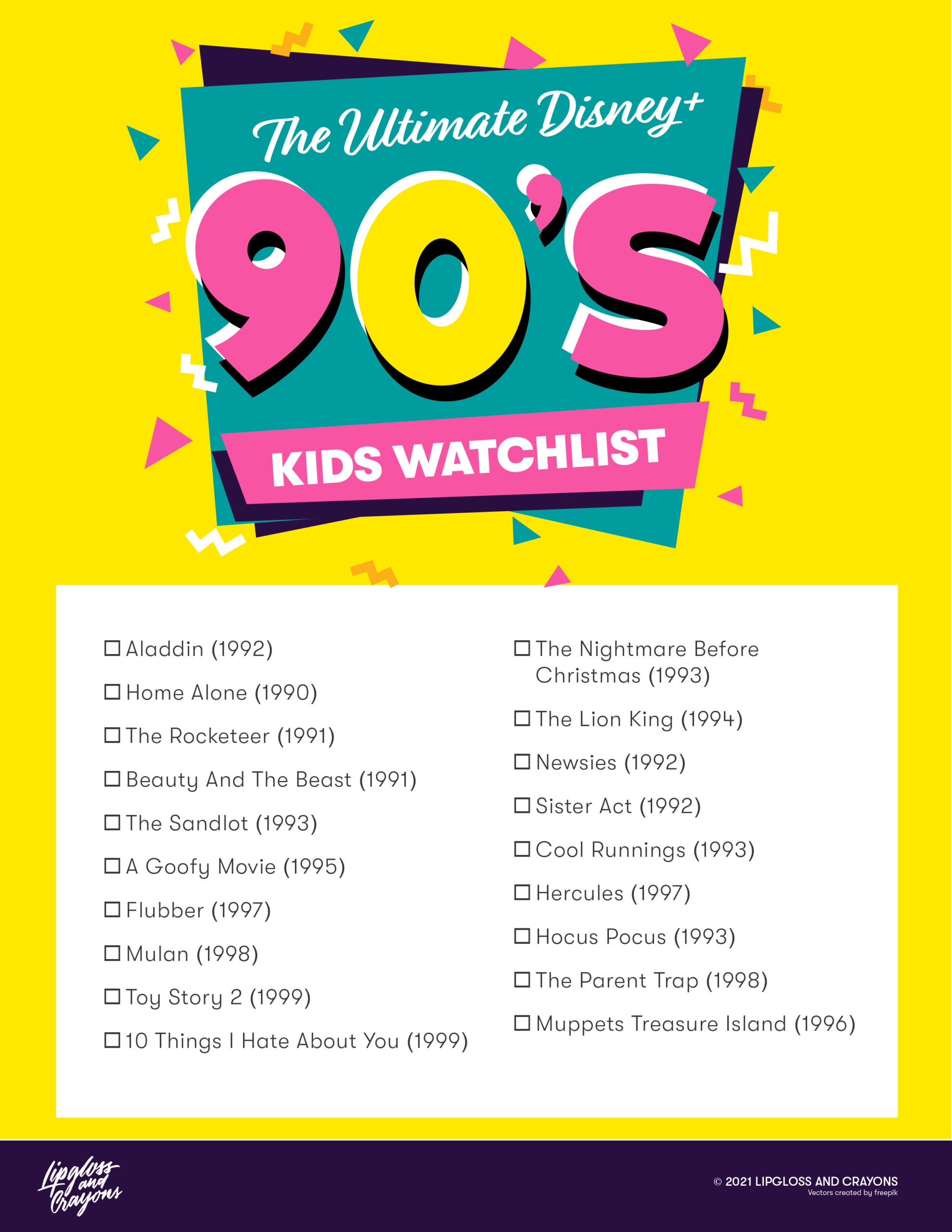 Disney Watch List For 90s Kids Lipgloss And Crayons