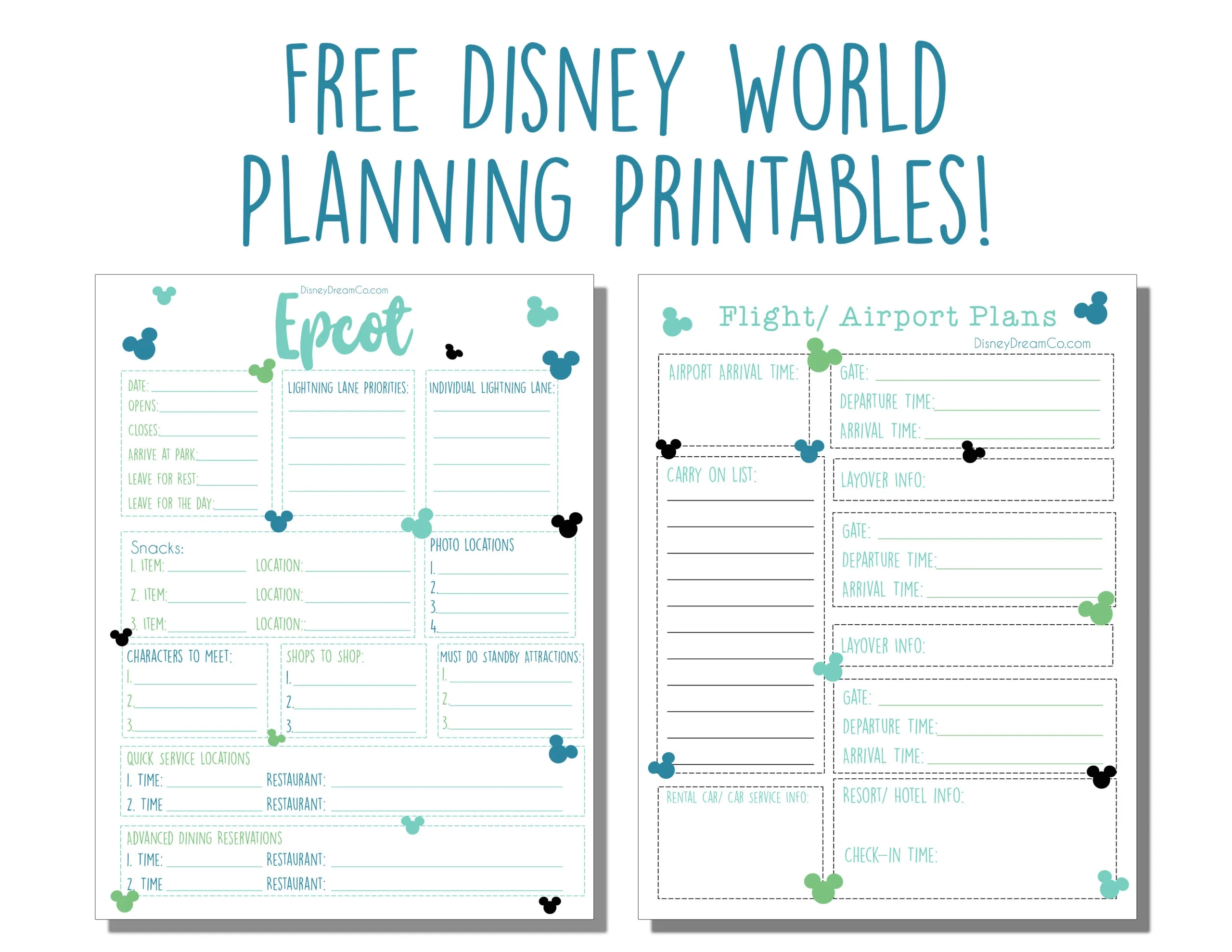 Disney World FREE Planning Printables Disney World Planner Disney Dream Co Disney World FREE Planning Printables Disney World Planner Disney Dream Co