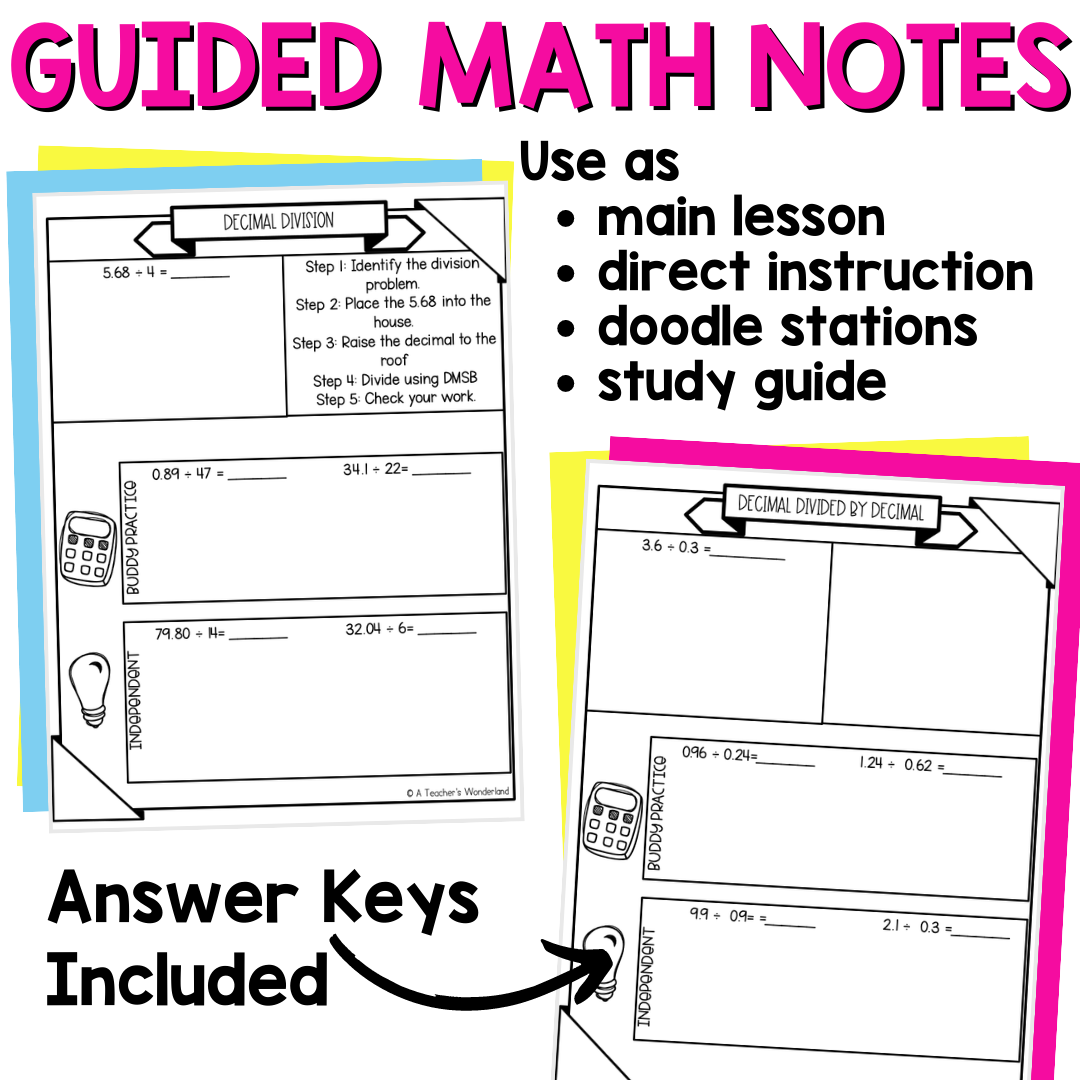 Decimal Study Guide Printable