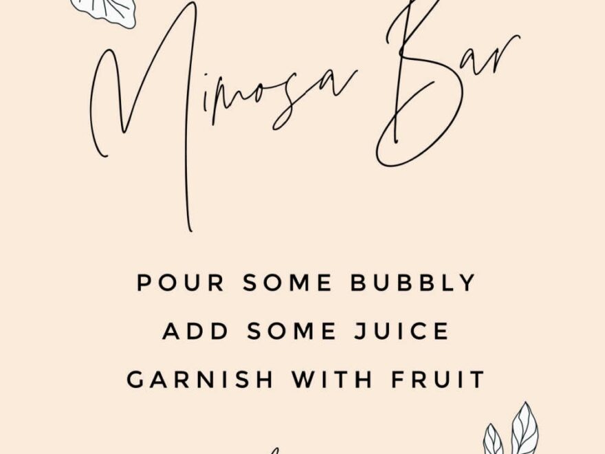 DIY Mimosa Bar Cart With Free Printable Mimosa Bar Sign