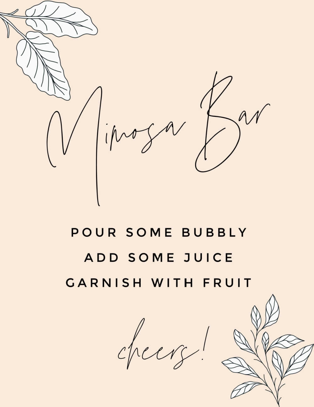 DIY Mimosa Bar Cart With Free Printable Mimosa Bar Sign DIY Mimosa Bar Cart With Free Printable Mimosa Bar Sign