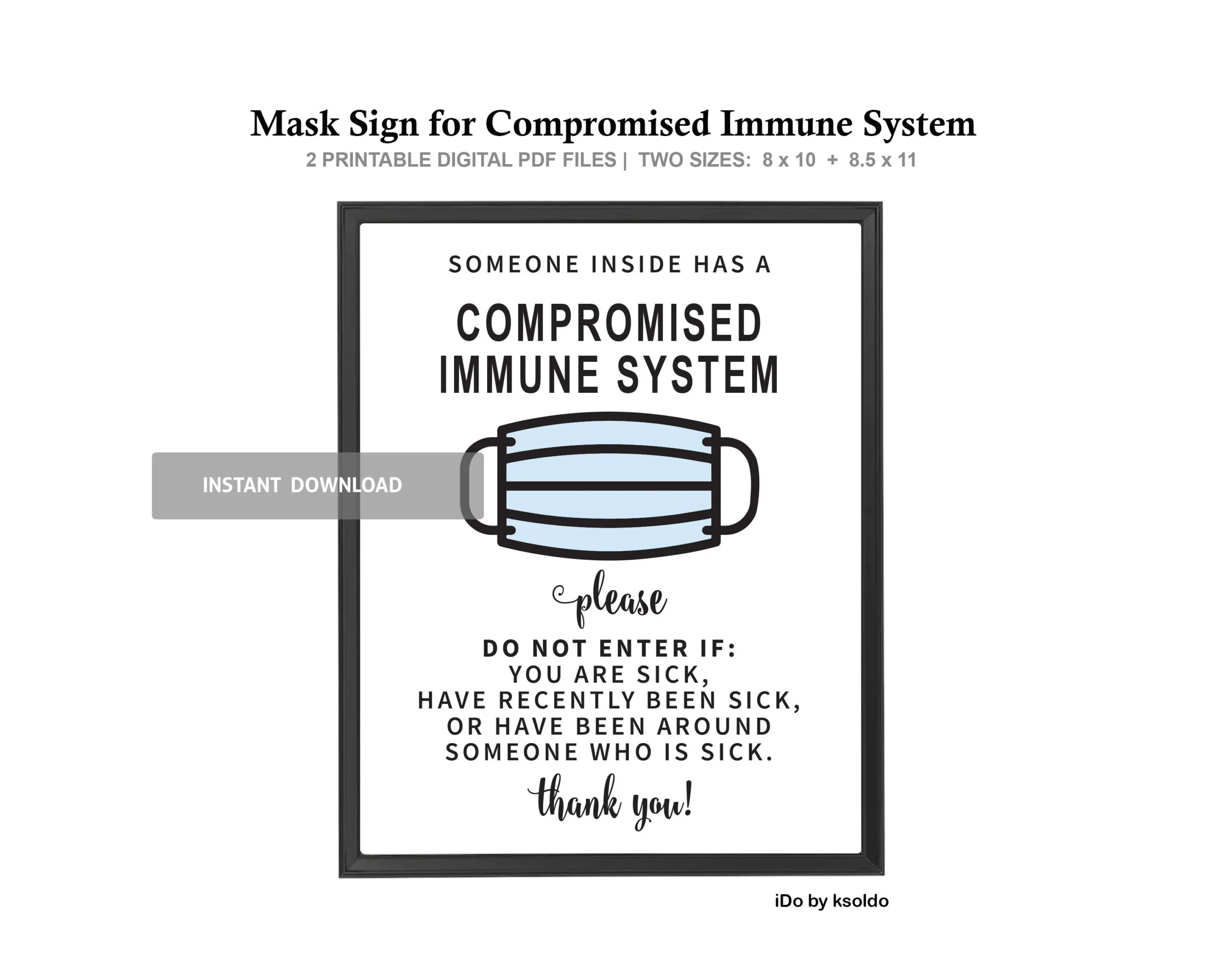 Printable Door Sign Sick Resident