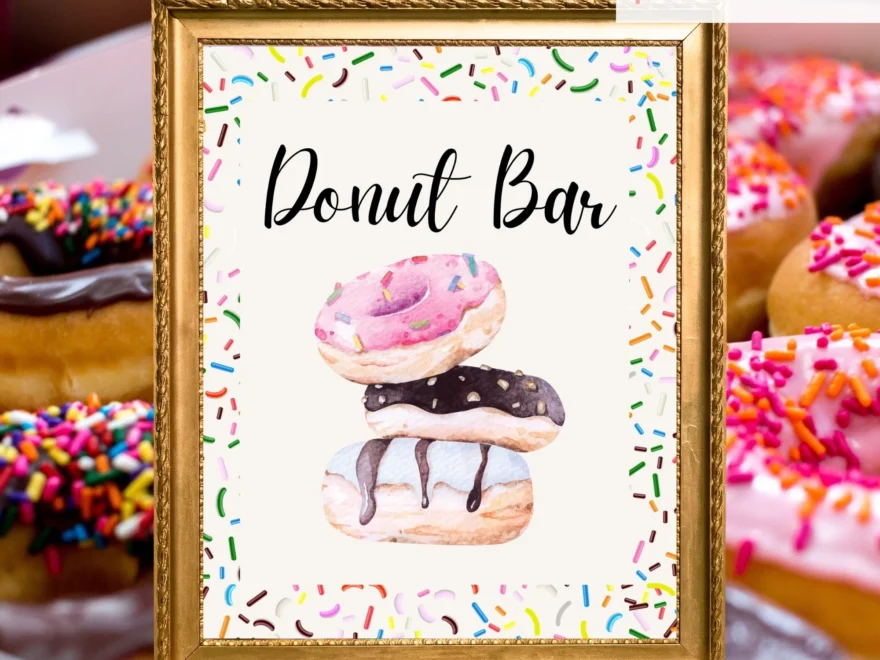Donut Bar Printable Sign Wedding Bridal Baby Shower Birthday Party Inkberry Creative