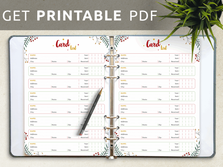 Download Printable Christmas Style Card List PDF