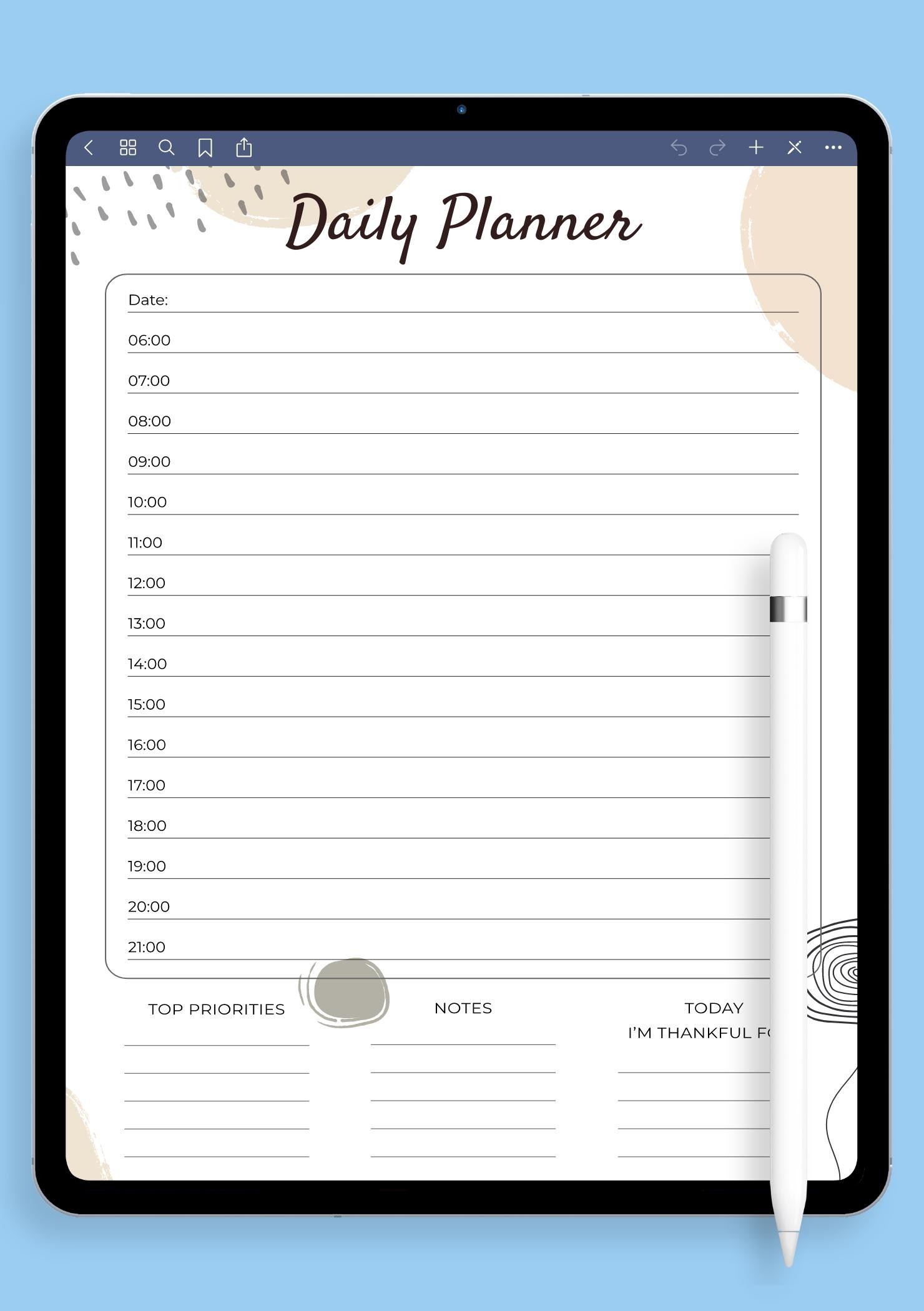 Printable A5 Planner Pages With Time