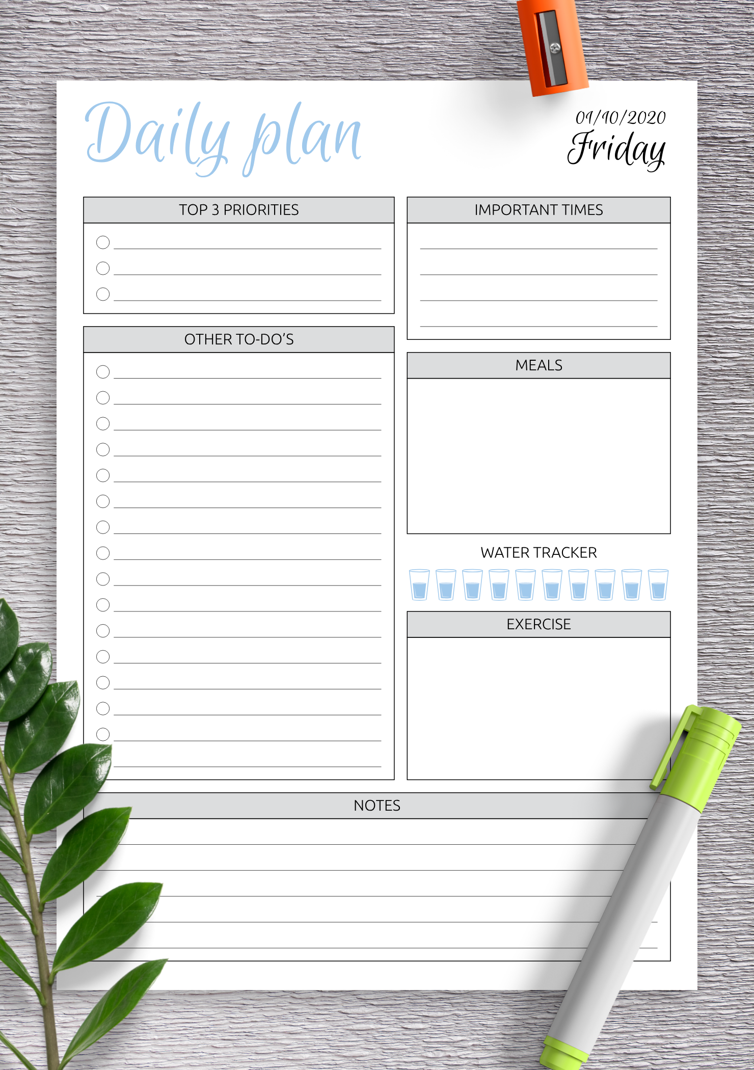 Planner Lists Template Printable