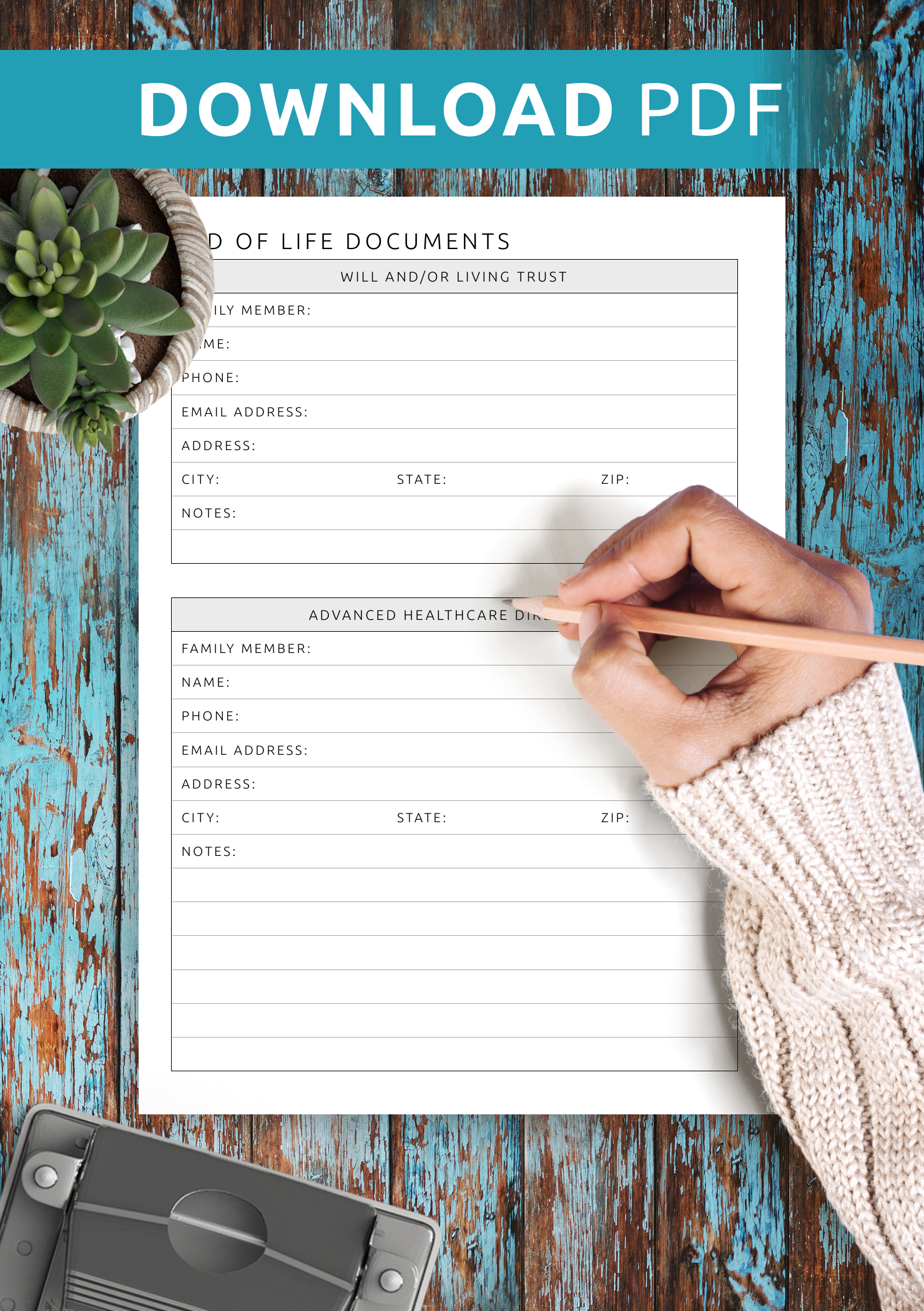 Free Printable End Of-Life Planner Free Printable End Of-Life Planner