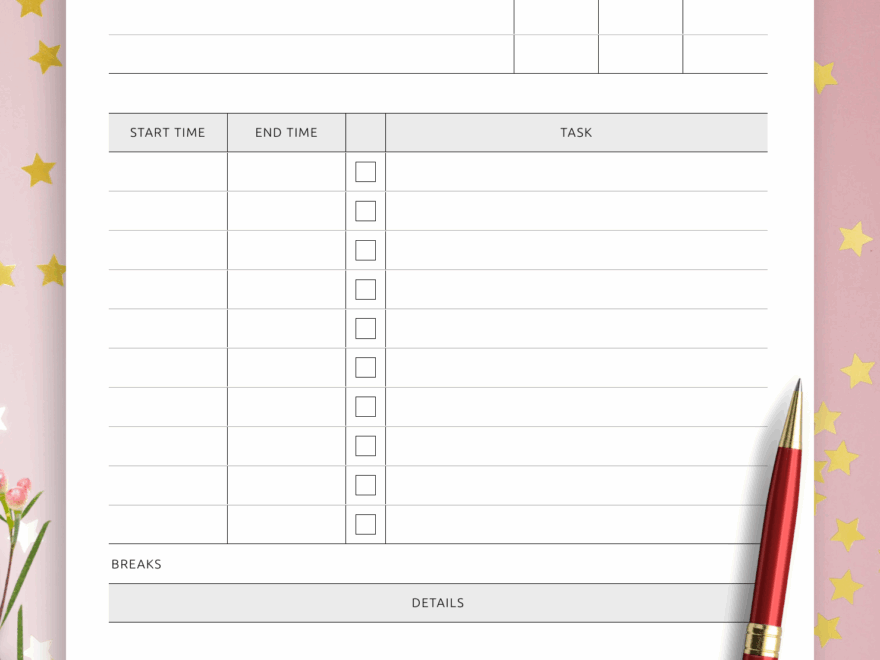 Download Printable Pomodoro Task Tracker Template PDF